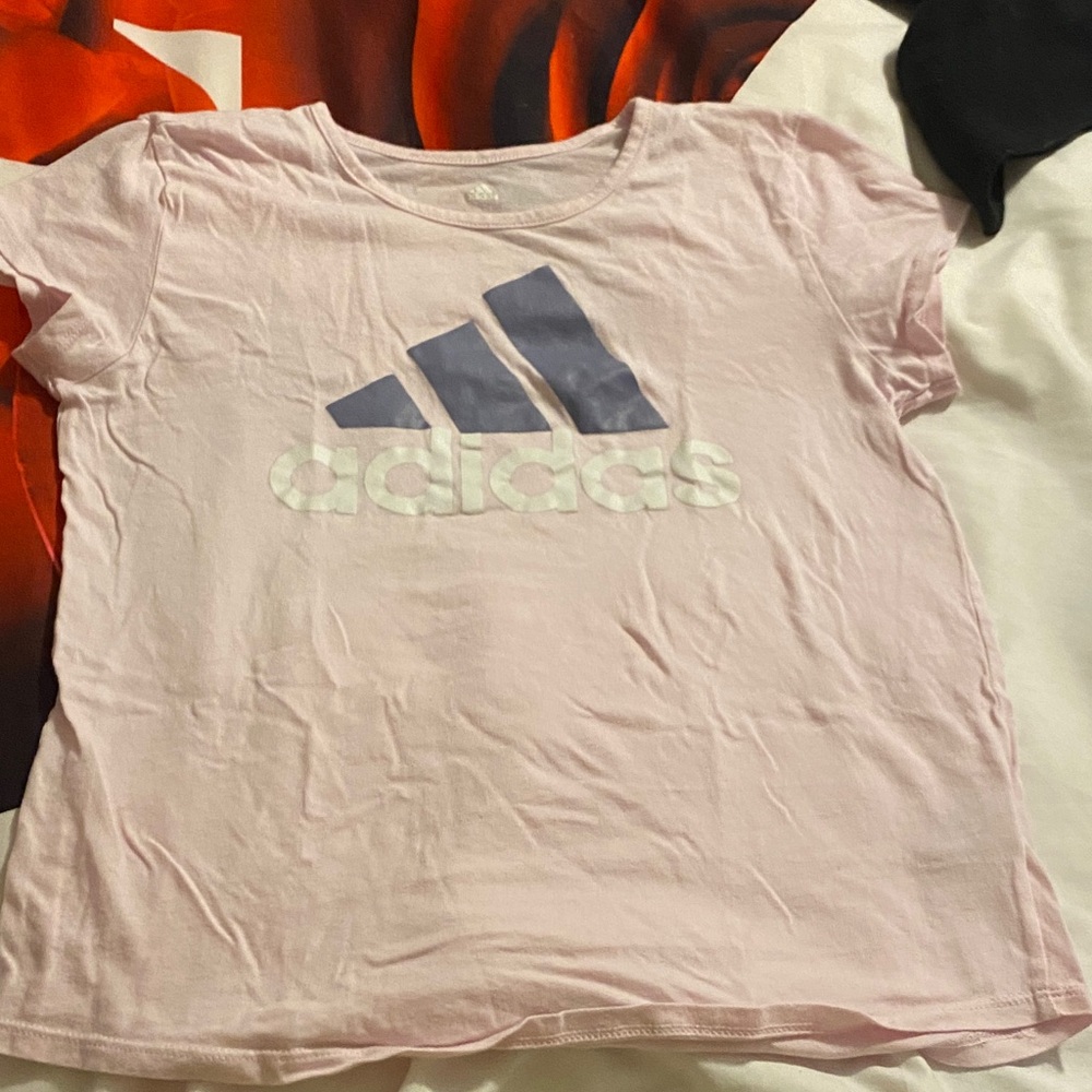 Adidas Kids Light Pink Tee with Logo